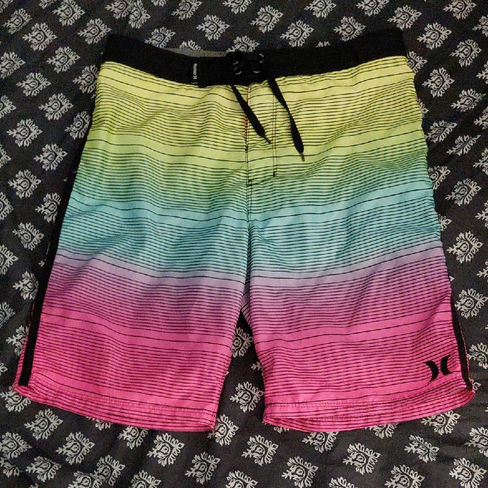 Boys Hurley Rainbow Striped Board Shorts